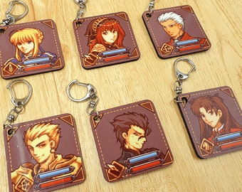Porte-clés Fate, Fate Grand Order, porte-clés Sabre, porte-clés Gilgamesh, Scathach, porte-clés anime