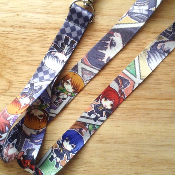 Persona 4 lanyard, Persona 4, double sided lanyard, anime lanyard, lanyard, cute lanyard,  yu, kanji, yukiko, yosuke, naoto, chie, p4