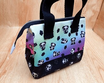 Handmade Panda Mini Tote zipper bag