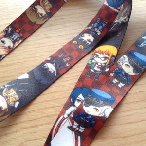 Persona lanyard, double sided lanyard, anime lanyard, lanyard, cute lanyard, akira lanyard, goro lanyard, futaba, ann, ryuji image 1