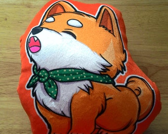 Shiba Inu Pillow, Double sided, Howling Shiba Inu, Shiba Inu plushie pillow, Shiba Inu Plush pillow, Cute Stuffed pillow, Dog plush