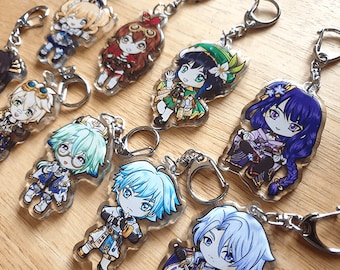 Genshin Impact Acrylic Keychains, Genshin Impact keychains, 2.5 inch, Beidou keychain, bennett, barbara, venti, ayato, chongyun, sucrose