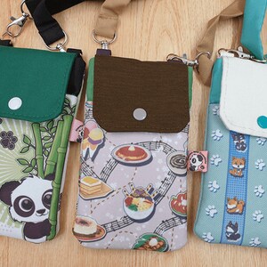 Cute phone bag, Filipino Food, Panda Phone Bag, Shiba Inu Mobile cellphone crossbody bag