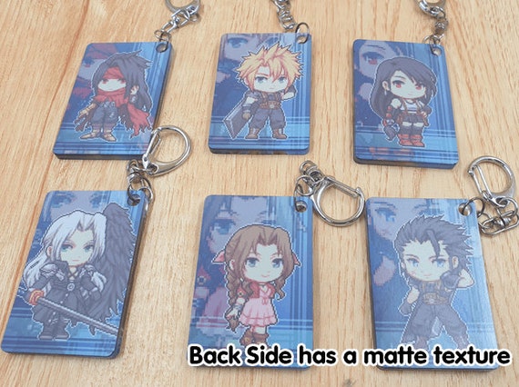 FF7 Acrylic Keychain, Cloud Strife, Tifa Lockheart, Aeris