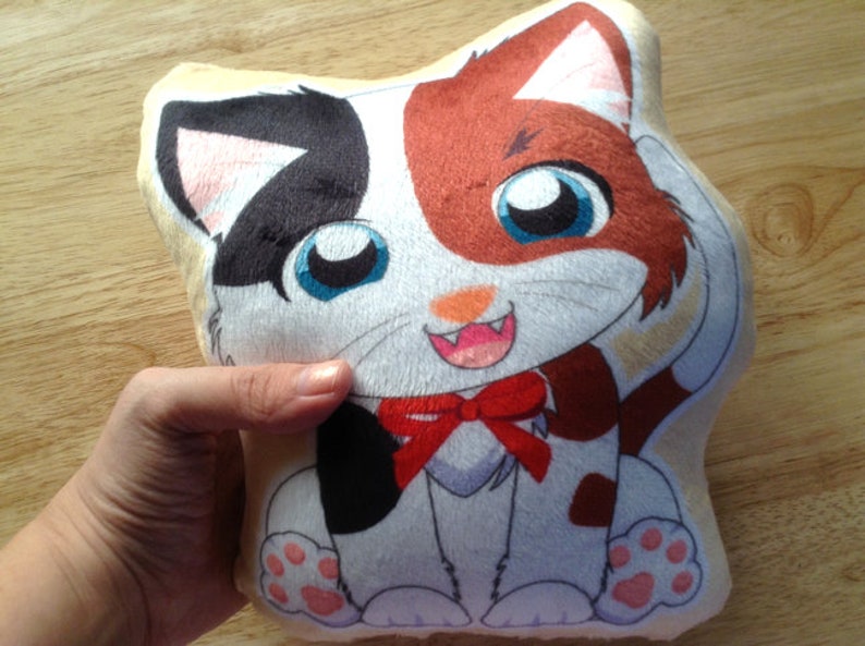 Calico Cat Pillow Double Sided Cat Plushie Pillow Cat Plush Etsy