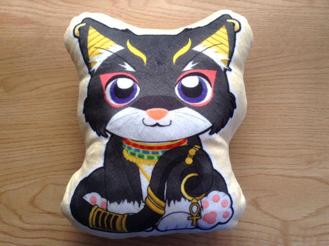 Black Cat Pillow, Double sided, Black Cat plushie pillow, Cat Plush pillow, Cute Cat Stuffed pillow, Animal pillow, Cat gift, Cat lover gift