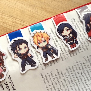FF7 Magnetic Bookmarks, FF7 Cloud Magnetic Bookmark, Tifa Magnetic Bookmark, Aeris Magnetic Bookmark, Aerith magnetic bookmark, ff7 remake