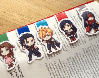 FF7 Magnetic Bookmarks, FF7 Cloud Magnetic Bookmark, Tifa Magnetic Bookmark, Aeris Magnetic Bookmark, Aerith magnetic bookmark, ff7 remake