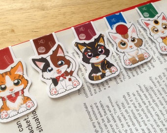 Cat Magnetic Bookmarks, cat bookmarks, lucky cat, magnetic bookmark, magnet page marker, book lover gift, anime bookmark, magnet bookmark