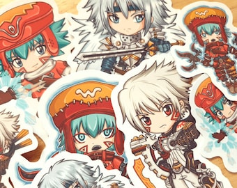 dot hack vinyl stickers, .hack Azure Kite, .hack Haseo, video game sticker, Azure Flame Kite stickers, hack GU, anime stickers, Tri Edge