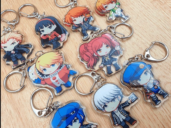 Persona 4 Acrylic Charms, Persona 4 Keychain, Persona 4 Acrylic Keychain,  Anime Phone Strap, Anime Keychain, Yu, Yosuke, Chie, Kanji, Rise 
