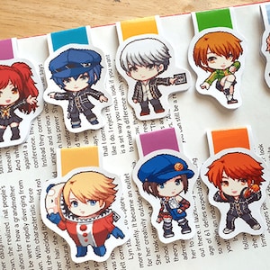 Persona magnetic bookmarks, Yu, Yosuke bookmark, Chie bookmark, Rise bookmark, Persona bookmark, magnetic bookmark, anime bookmark,
