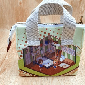Handgemaakte Pixel Mini Tote rits tas