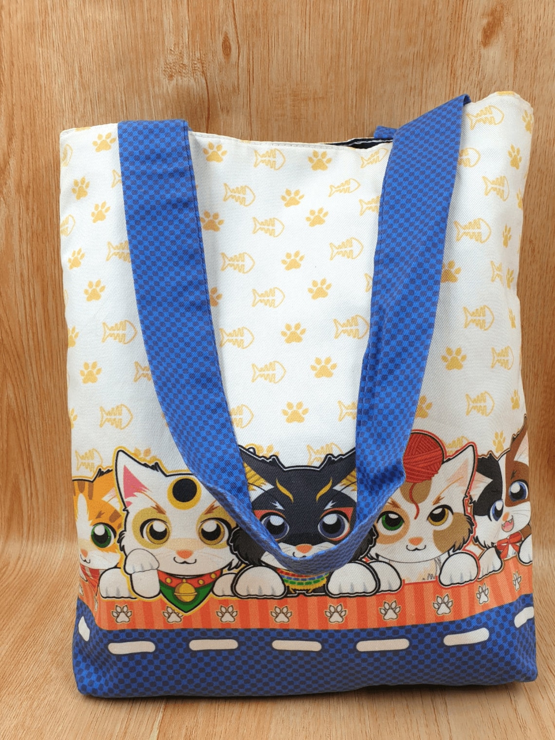 Cat Handmade Tote Shoulder Bag Cat Bag Cute Bag Shopping Etsy UK
