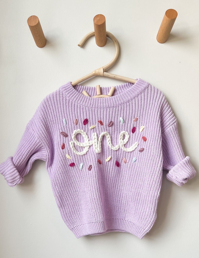 Custom birthday sweater, one year old birthday, two year old birthday, birthday sweater, baby birthday image 3