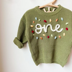 Custom birthday sweater, one year old birthday, two year old birthday, birthday sweater, baby birthday image 4