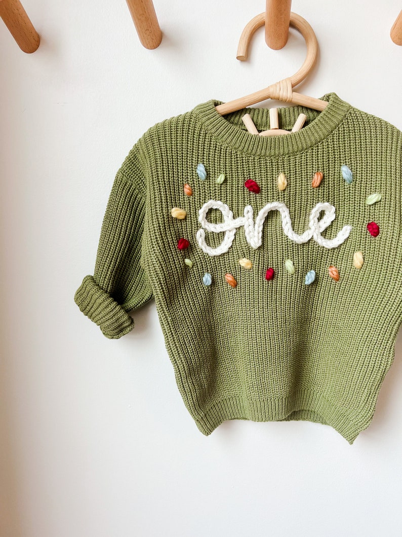 Custom birthday sweater, one year old birthday, two year old birthday, birthday sweater, baby birthday image 4