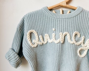 Custom name sweater, toddler name sweater, toddler and baby gift, baby announcement, baby name announcement, pregnancy announcement