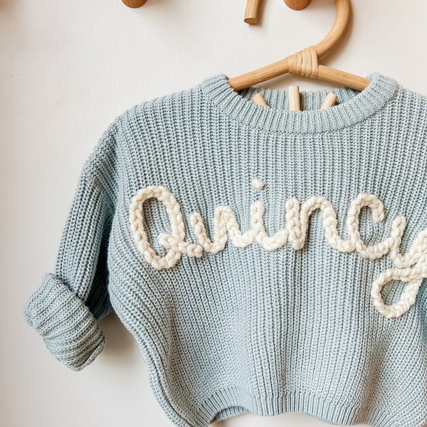 Custom name sweater, toddler name sweater, toddler and baby gift, baby announcement, baby name announcement, pregnancy announcement