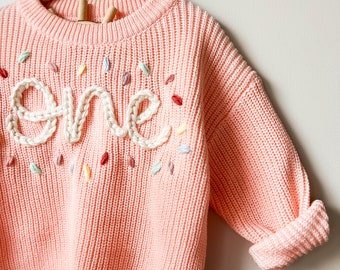 Custom birthday sweater, one year old birthday, two year old birthday, birthday sweater, baby birthday