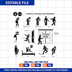 Figuras de palo Hombre Personas Stickman Silueta Verbos de acción S Vector SVG PNG EPS Cliparts Clip Arts Pictograma negro Signo Símbolo Iconos gráficos