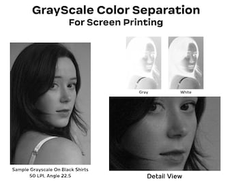 Simulated Process Grayscale Color Separation, Spot Color , Simulated Process For Screen Printing, Color Separation