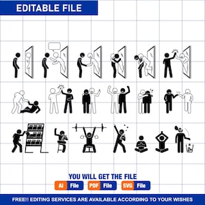 Autoayuda Metáfora Confianza Confianza Motivación Mejora Concepto Amor Cuidado Stick Figura Pictograma Iconos PNG SVG EPS Vector Descargar