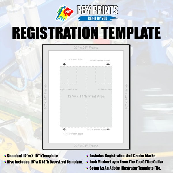 REGISTRATION TEMPLATE For Screen Printing, Art Approval Template Silk Screen, Screen Printing Service, Color Separation, Spot Color,