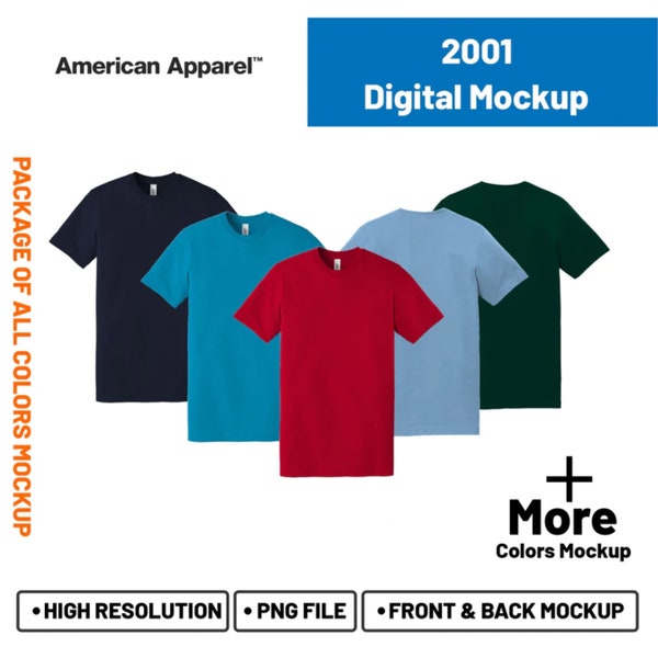 American Apparel 2001, American Apparel mockup 2001, 2001, American Apparel t shirts mockup 2001