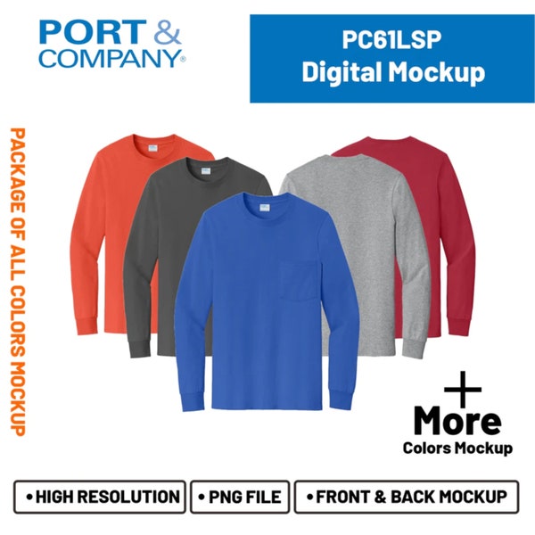 Port & Company PC61LSP, PC61LSP, Port Company Apparel t shirts mockup PC61LSP, Port Company Apparel mockup