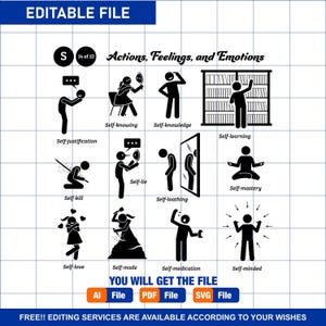 Figuras de palo Hombre Personas Stickman Silueta Verbos de acción S Vector SVG PNG EPS Cliparts Clip Arts Pictograma negro Signo Símbolo Iconos gráficos,