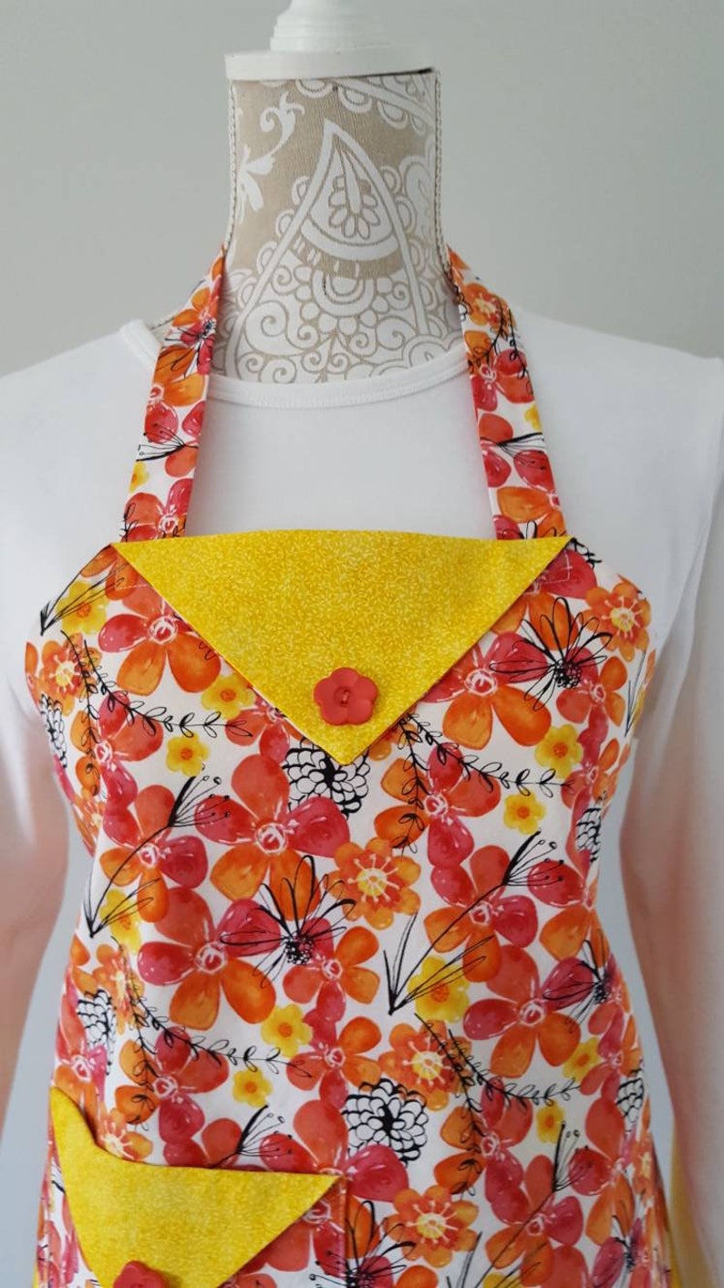 Ladies apron fabric apron kitchen apron gift for cook