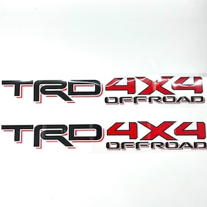 TRD 4x4 OFF ROAD Schwarzes Aufkleber-Set - 2 durchsichtige Premium Vinyl-Aufkleber für Tacoma & Tundra LKWs