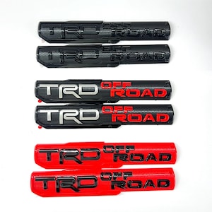 2PCS 3D TRD オフロード スポーツ プロ エンブレム デカール - 左右フェンダー/ベッドサイド - タコマ、タンドラ、4ランナーに対応
