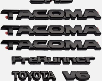 thumbnail image 2 of Matte Black Overlay Emblem Badge Set For 2024-2025 Toyota Tacoma SR5 – 5 Pieces 2 of 5
