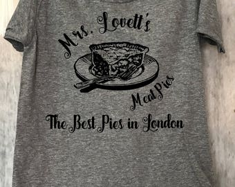Mrs Lovett's Meat Pies - Best pie in London - horror kid - funny -toddler - gift - scary -halloween - Sweeney - musical - broadway - movie