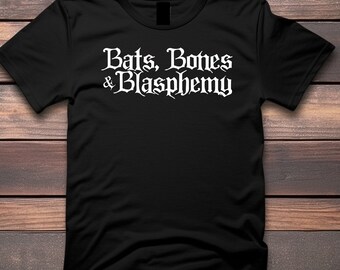 Bats, Bones & Blasphemy tee - occult - forging- goth