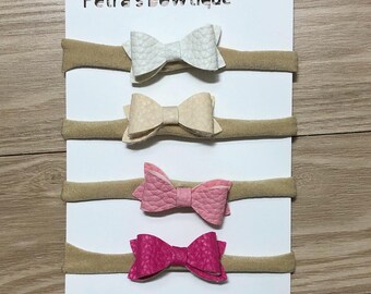 Pink bow set (pack of 4)