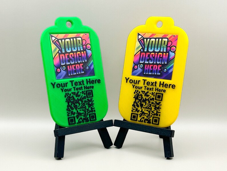 3D Printed QR Code Badge Customizable, Personalized Eco-friendly Name ...