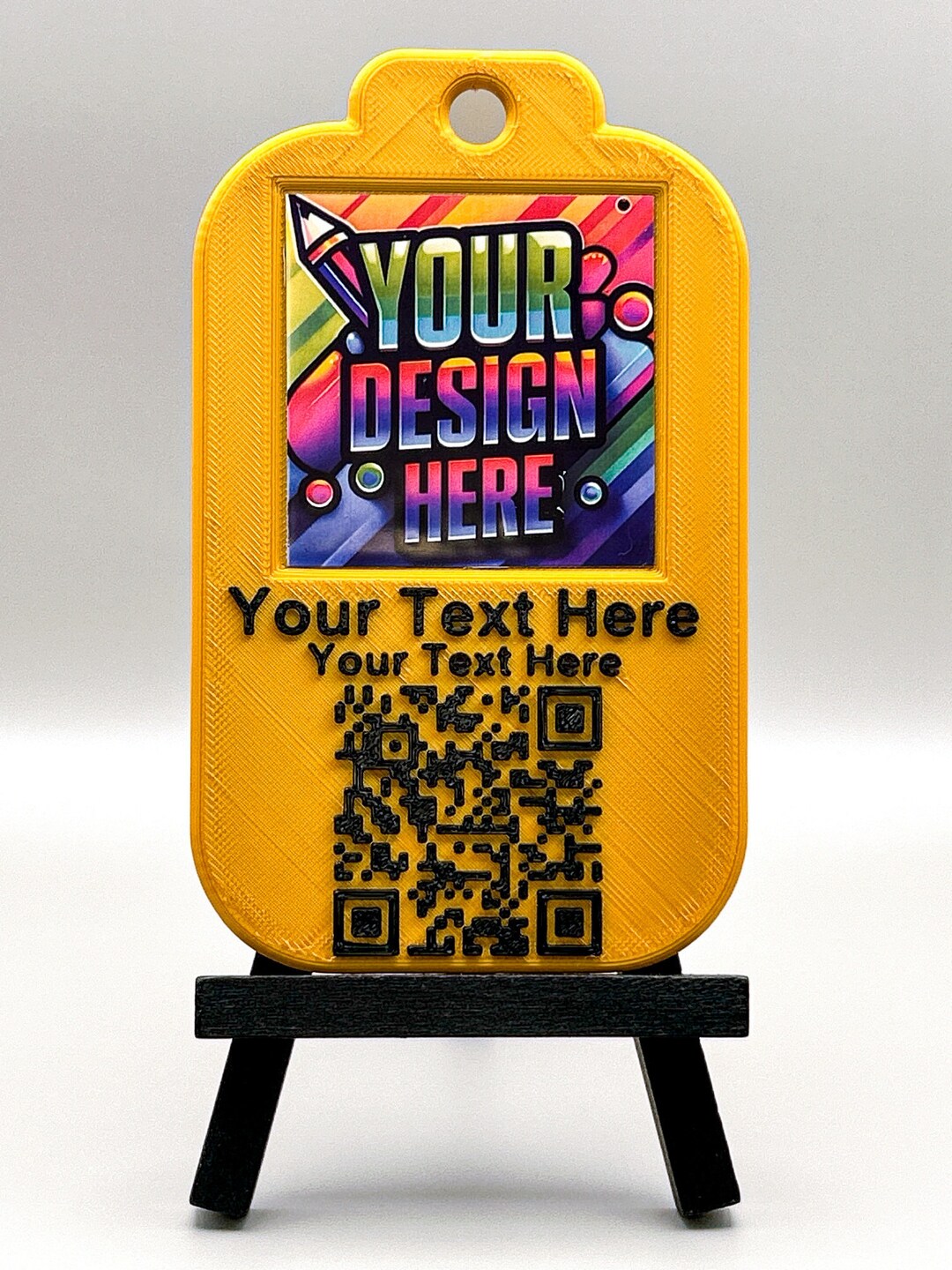 3D Printed QR Code Badge Customizable, Personalized Eco-friendly Name ...