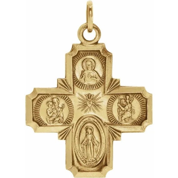 14k Solid Gold Very VERY Tiny Four Way 