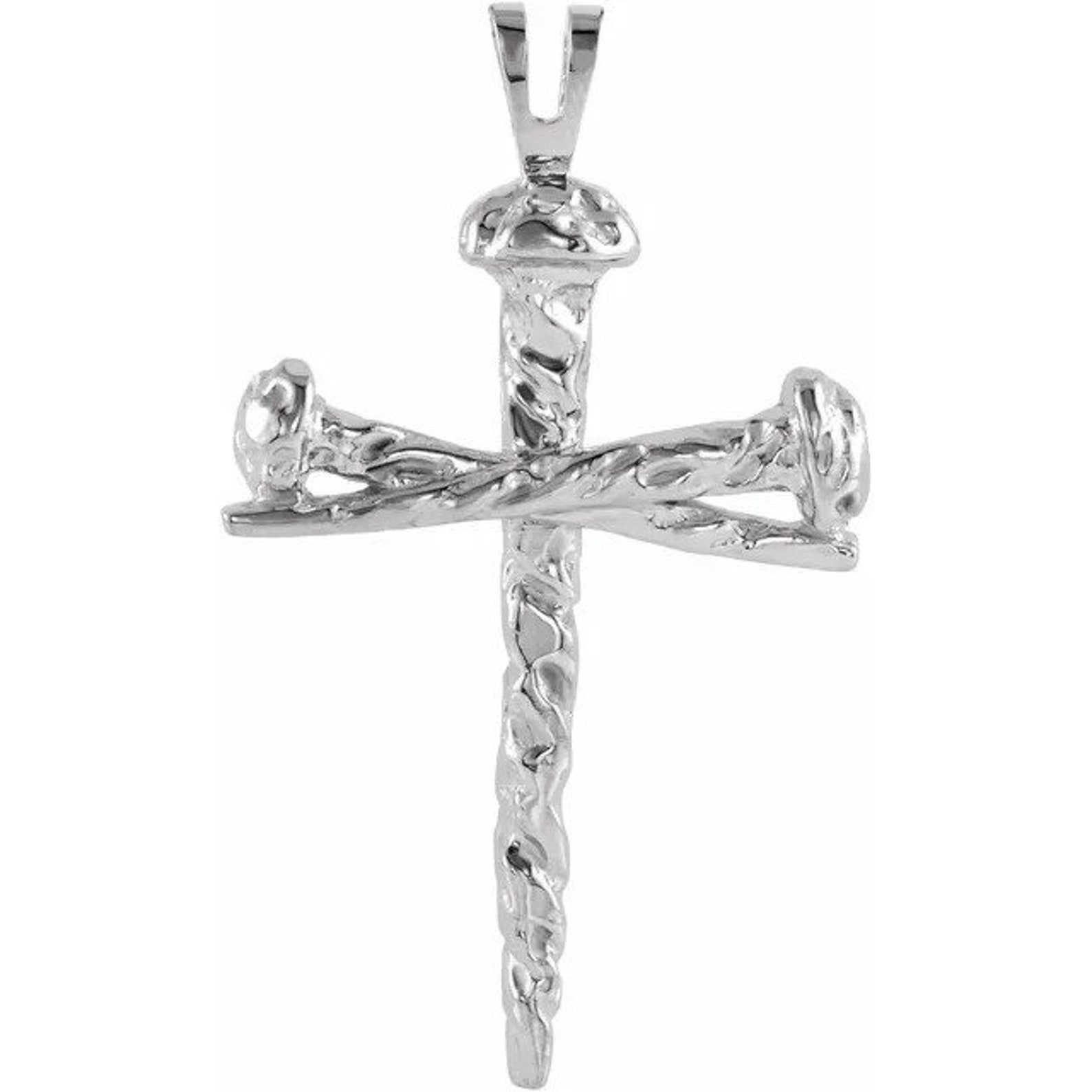 14k Gold Nail Cross Pendant 14k White Gold 14k Yellow Gold Etsy