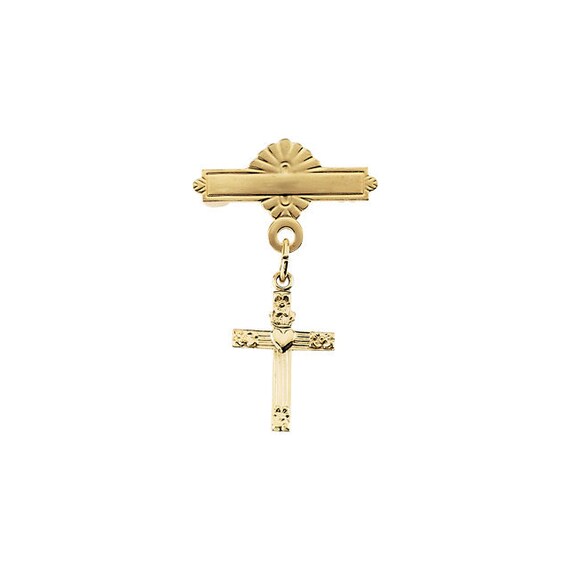 14k Gold Baptismal Pin 14k Gold Religious Pins Religious Etsy