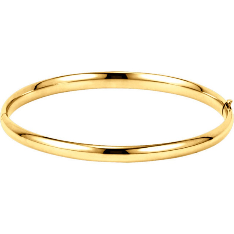 14k White Gold Hinged Bangle Bracelet 7 4.75mm Wide 14k Etsy