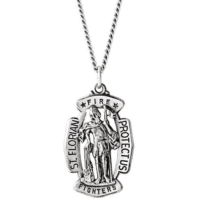 Sterling Silver St Florian Pendant 
