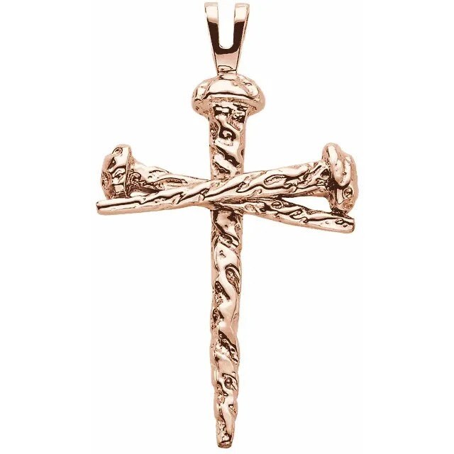 14k Gold Nail Cross Pendant 14k White Gold 14k Yellow Gold Etsy