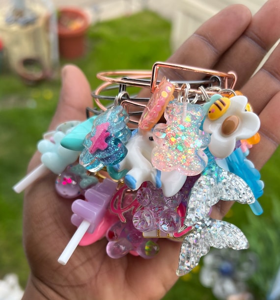 Charm bangle bracelet set sale