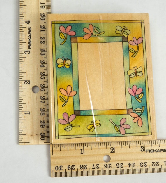 Erfly Frame Wood Mounted Rubber Stamp L26045