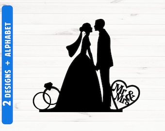 Download Wedding Silhouette Cake Topper Weddong Silhouette Clipart Wedding Svg Files Wedding Scg Fonts Cut Files Download 14615 Free Commercial Use Script Fonts