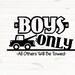 Boys only sign SVG dxg png Digital files Cut files